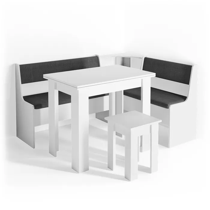 Vicco Groupe de banquettes dangle Blanc 150x41.5cm avec table