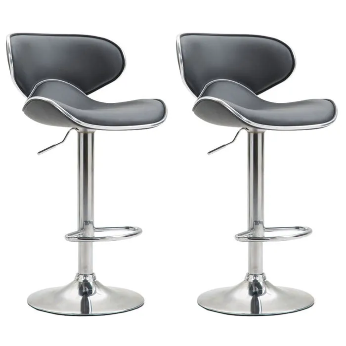 Tabouret De Bar Chaise De Bar X2 Hauteur Réglable Avec Repose Pieds En Synthétique Tdb10131