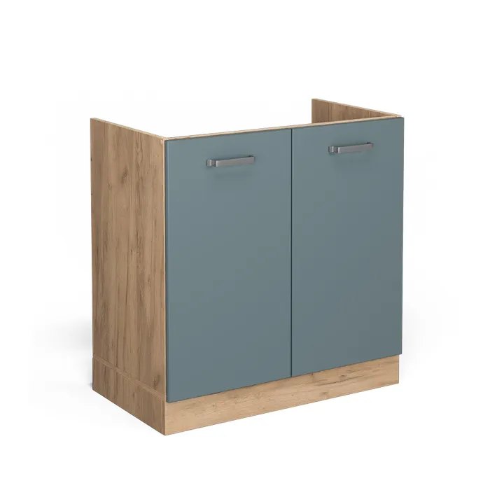 Vicco Meuble bas sous-évier Bleu-gris 80cm sans PT
