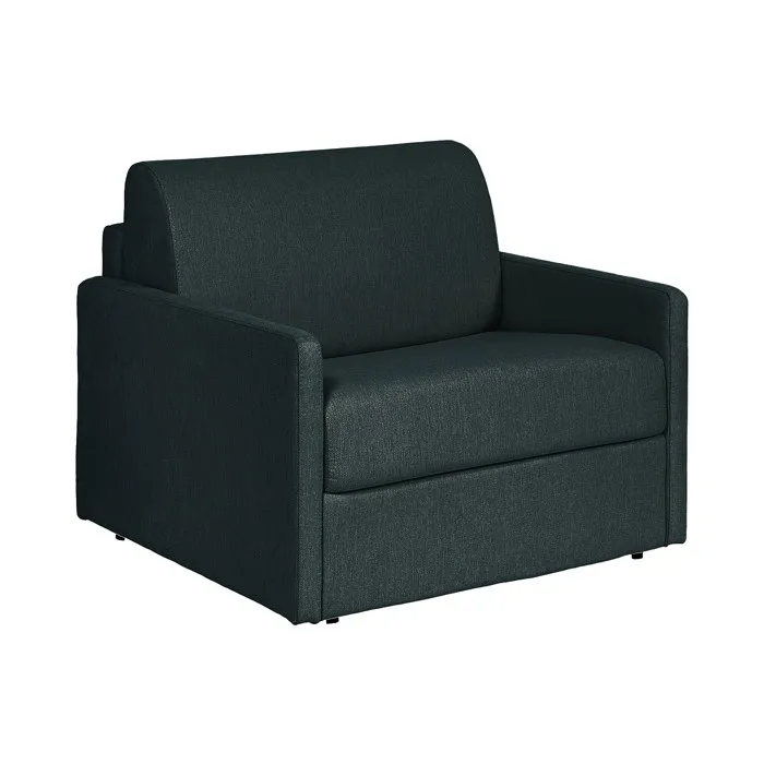 Fauteuil convertible express en tissu texturé vert sapin - Matelas 14 cm CALIFE