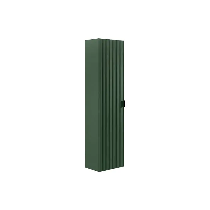 Colonne de salle de bain suspendue striée - Vert mat - H140 cm - ZEVINI