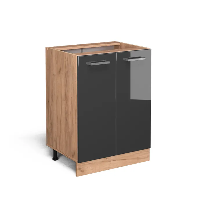 Vicco Meuble bas de cuisine Anthracite Haute brillance 60cm sans PT