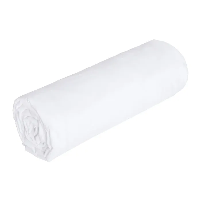 Drap housse percale de coton 80 fils/cm² - 160 x 200 cm - Bonnet 30 cm - Blanc - CHARMY de PALACIO