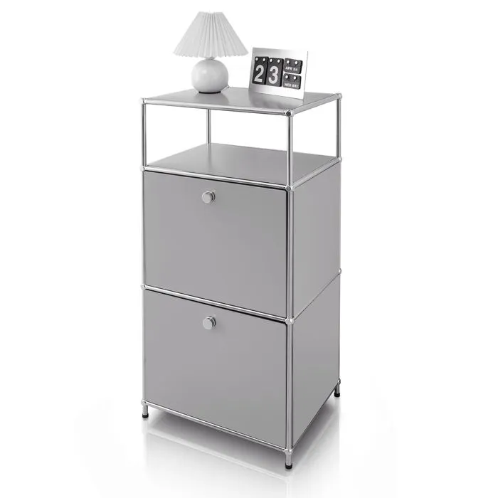 Étagère métal chromé design épuré, Concept Epuré MK-120: 4 étages, L50 x P40 x H103 cm, Gris