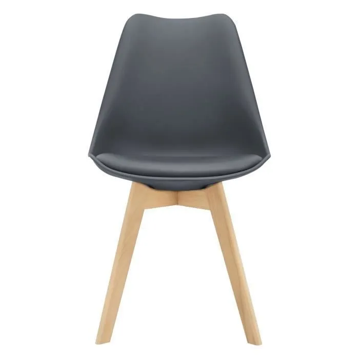 Lot de 6 chaises de salle à manger Fläten similicuir gris en.casa