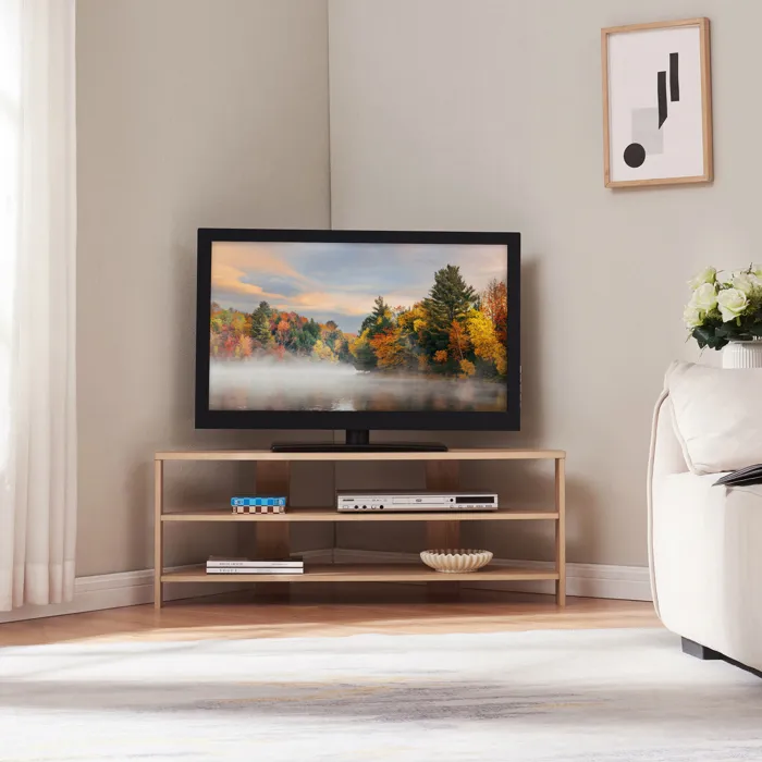 Meuble TV Berg 110 x 36 x 42 cm effet chêne en.casa