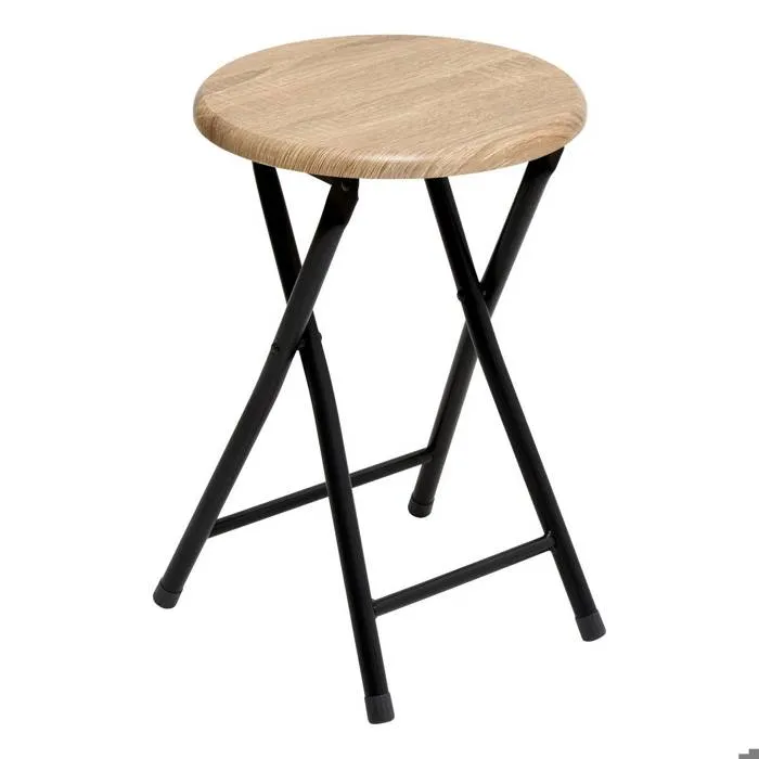 Tabourets Pliants Effet Bois Naturel - 5five