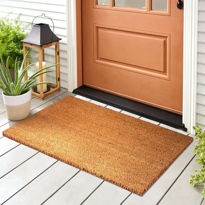 Tapis sur mesure en Fibres de Noix de Coco, Naturel 24 mm, 100 x 150 cm