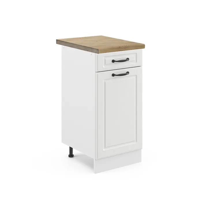Vicco Meuble cuisine Blanc campagne 40cm, PT Chêne