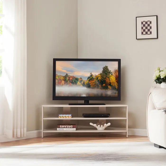 Meuble TV Berg 110 x 36 x 42 cm beige en.casa