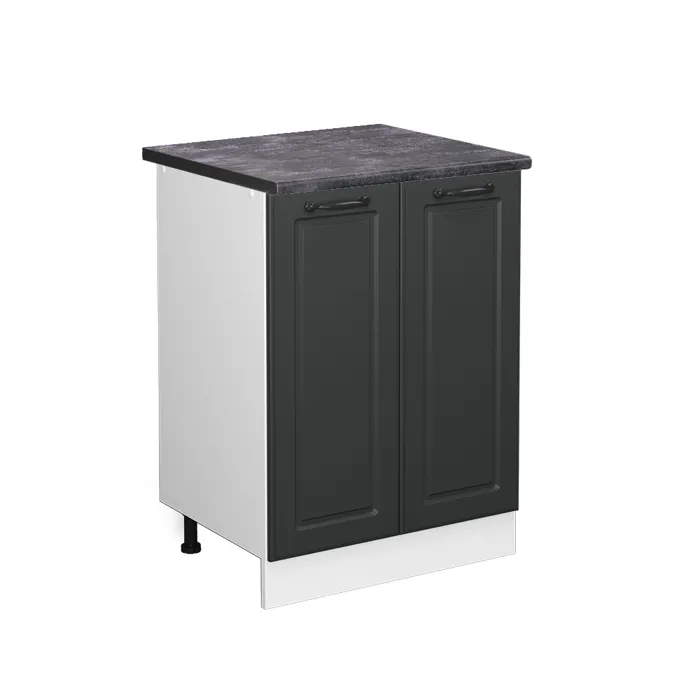 Vicco Meuble bas de cuisine Anthracite campagne/Blanc 60cm plan de travail Anthracite
