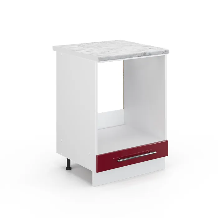 Vicco Meuble pour four Rouge bordeaux Haute brillance 60cm, PT Marbre