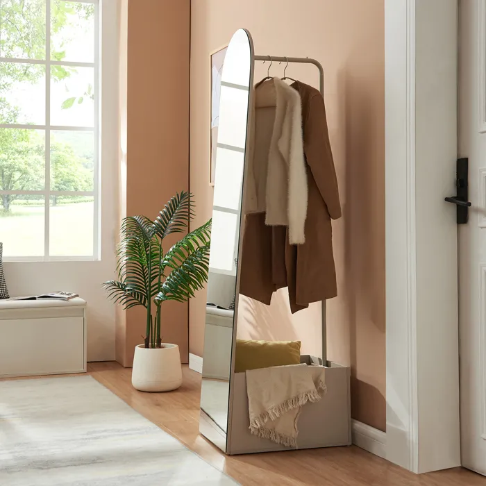 Miroir porte-manteau Kuonta 165 x 40 x 51 cm sable en.casa