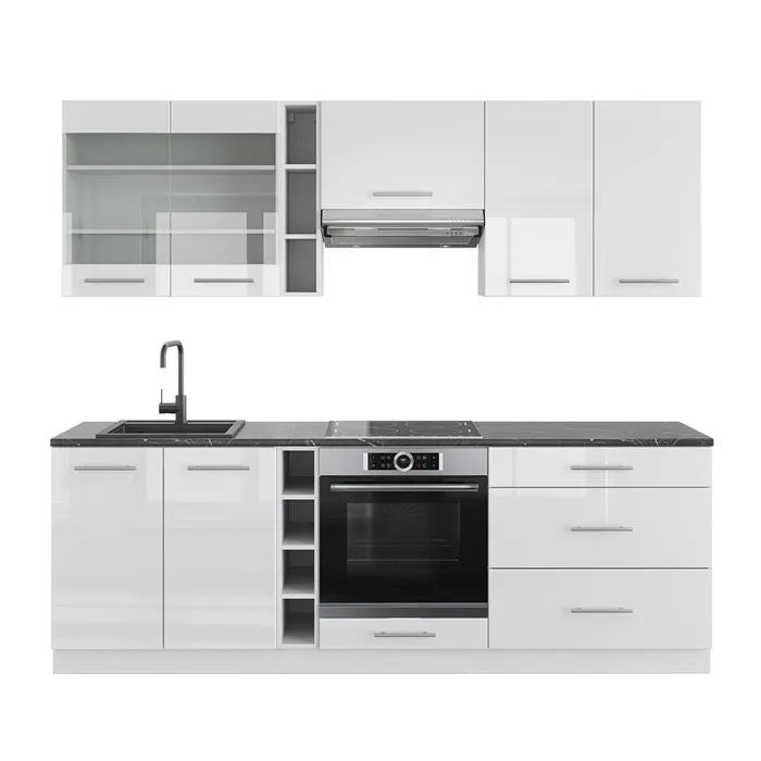 Vicco Cuisine blanc brillant/blanc 235cm sans PT