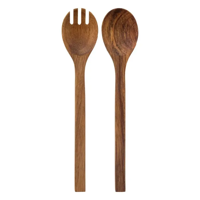 Couverts À Salade En Acacia 2 Pièces - Sg Secret De Gourmet