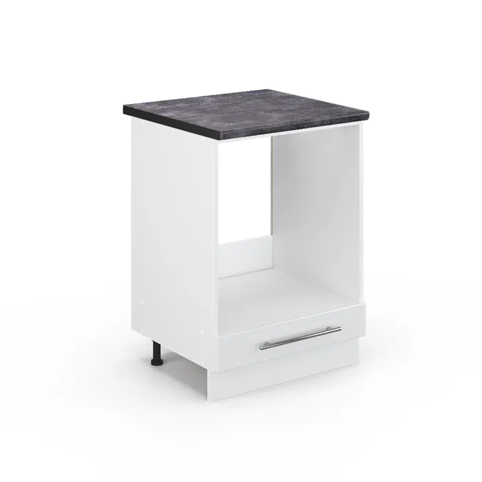Vicco Meuble pour four Blanc Haute brillance 60cm, PT Anthracite