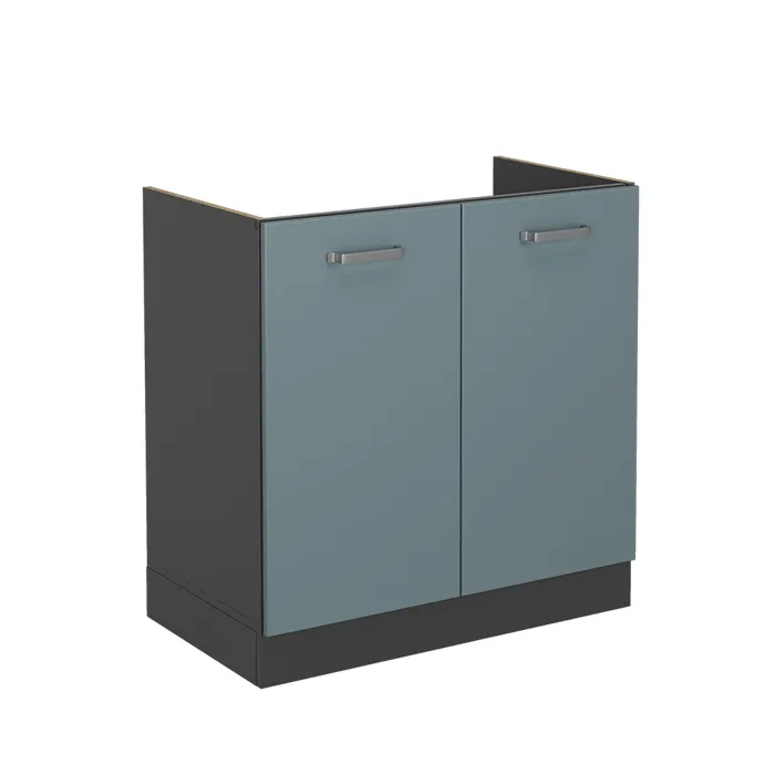 Vicco Meuble bas sous-évier Bleu-gris 80cm sans PT
