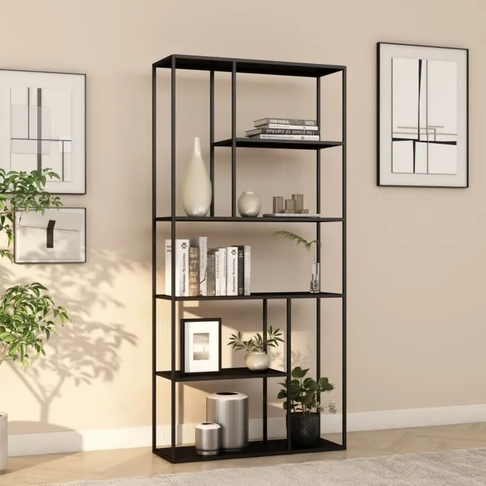 Étagère autoportante Vehmaa acier 188 x 90 x 30 cm noir en.casa