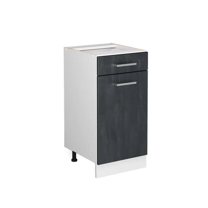 Vicco Meuble cuisine Béton noir/Blanc 40cm sans plan de travail