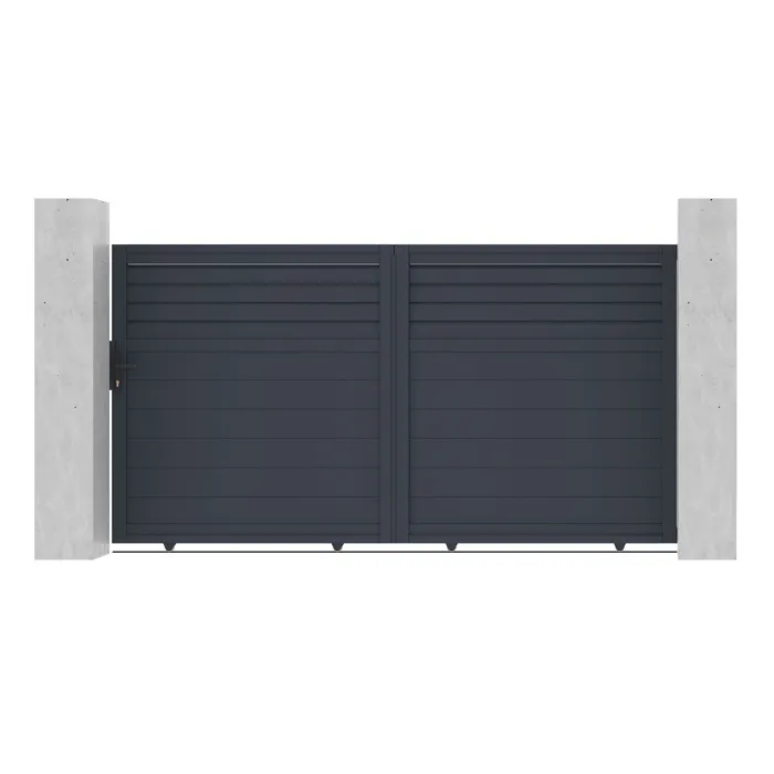 Portail coulissant 3m CARPATIA H.160cm aluminium gris