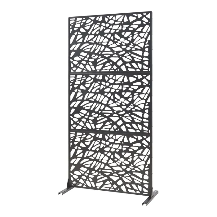 Cloison de séparation Poskind acier 200 x 100 x 50 cm noir casa.pro