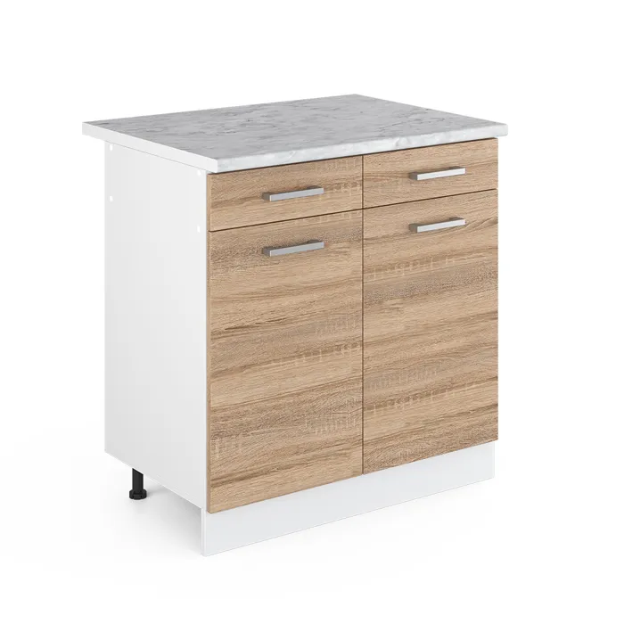 Vicco Meuble cuisine Sonoma 80cm, PT Marbre