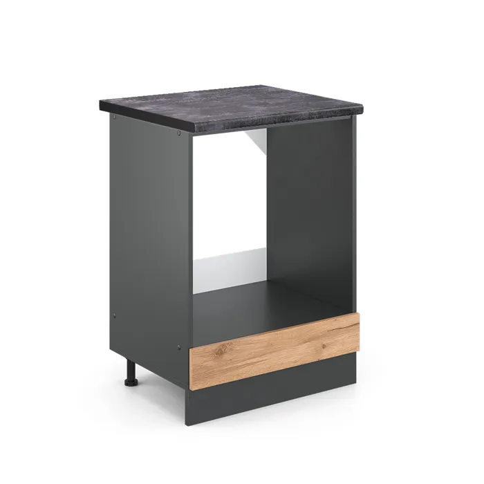 Vicco Meuble pour four Chêne de force doré 60cm, PT Anthracite