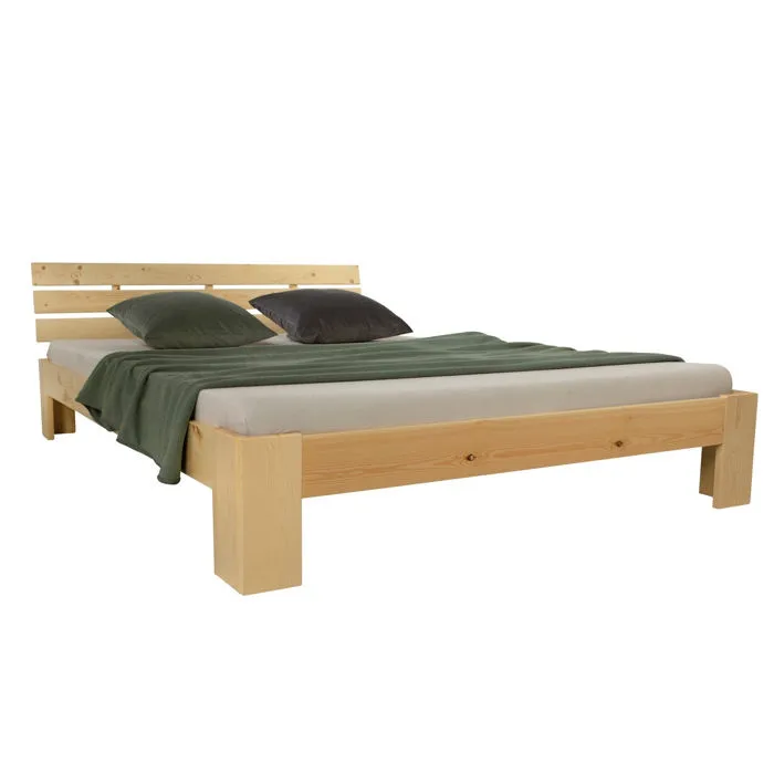 Lit Double 2 Personnes Avec Sommier À Lattes En Bois 180x 200cm Lit06164