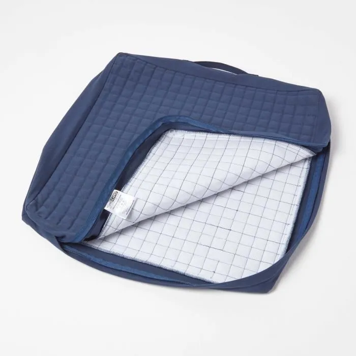 Housse De Coussin En Coton Pour Coussin D'assise Bleu Marine - Homescapes