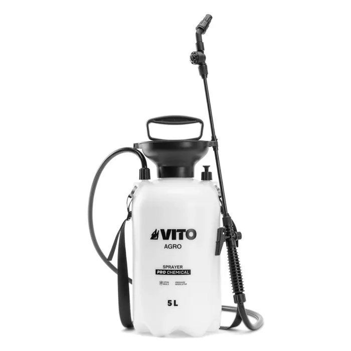Pulvérisateur de Jardin 5L Produits Corrosifs, Alcalins Régulateur de pression VITO