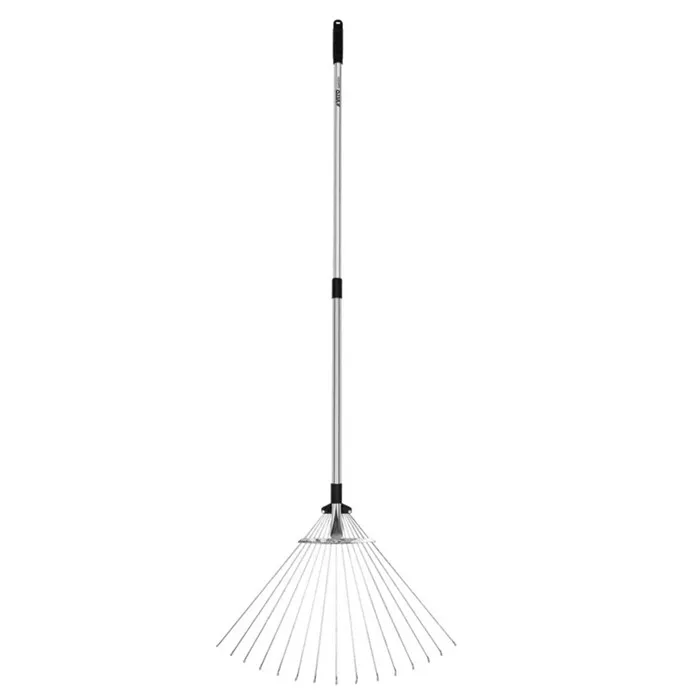 Balai À Gazon 15 Dents Manche Télescopique 89.5 - 180 Cm Aluminium Ultra Léger Râteau