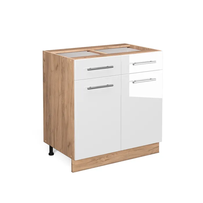 Vicco Meuble cuisine Blanc Haute brillance 80cm sans PT