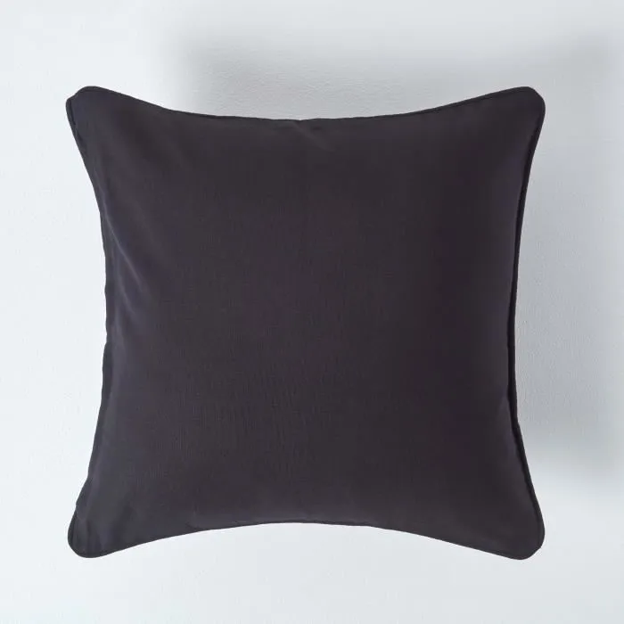 Housse De Coussin Uni Noir, 30x30cm - Homescapes
