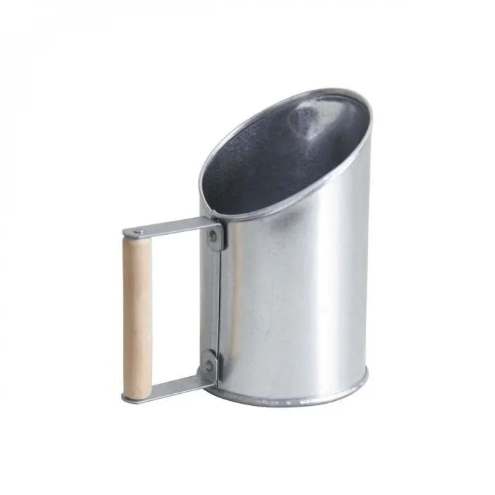Pelle à granulés, pellets en fer de zinc et poignée en bois - 1.5L - Gris - Linxor