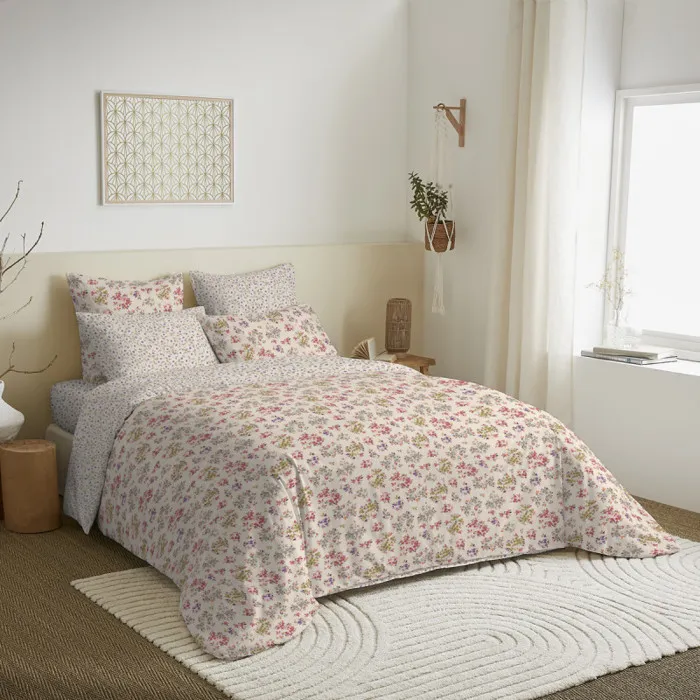 Pack Complet Housse De Couette Réversible Pour Lit 140 X 190 Cm Tanya Multicolore
