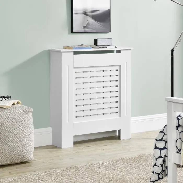 Couverture de Radiateur Charleston 78 x 19 x 82 cm Blanc en.casa