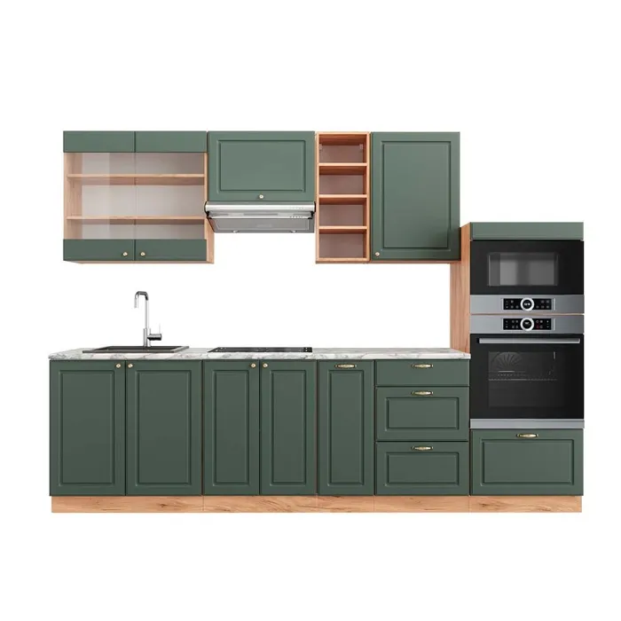 Vicco Cuisine Chêne vert et or/chêne doré 280cm, PT Marbre