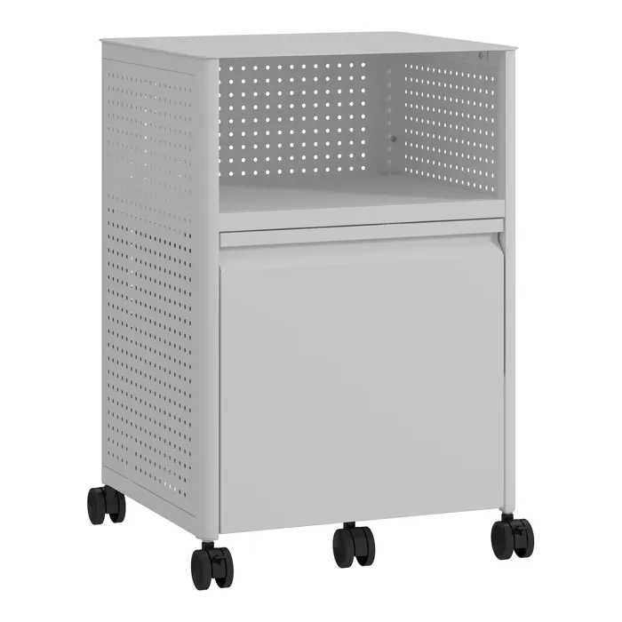 Caisson de bureau à roulettes Velvevn acier 54 x 40 x 36 cm blanc en.casa