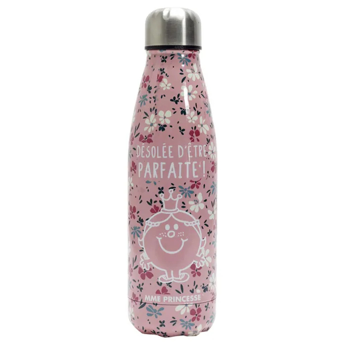 Bouteille Isotherme 50 Cl Motif Floral Monsieur Madame Série Mme Princesse Rose