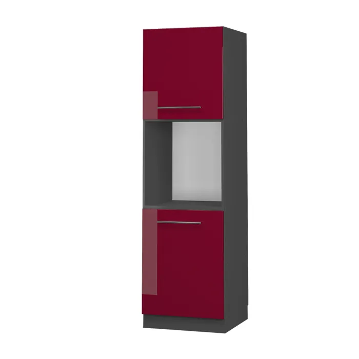 Vicco Meuble pour four Rouge bordeaux Haute brillance 60cm ouvert