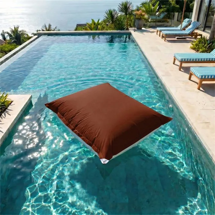 Pouf géant xxl déhoussable, flottant pour piscine, terracotta