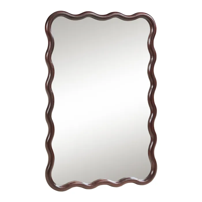 Miroir mural Porloskid 90 x 60 cm marron foncé en.casa