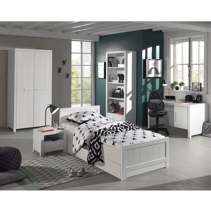 GASTON - Chambre 90x200cm + Armoire 2P + Pack Bureau