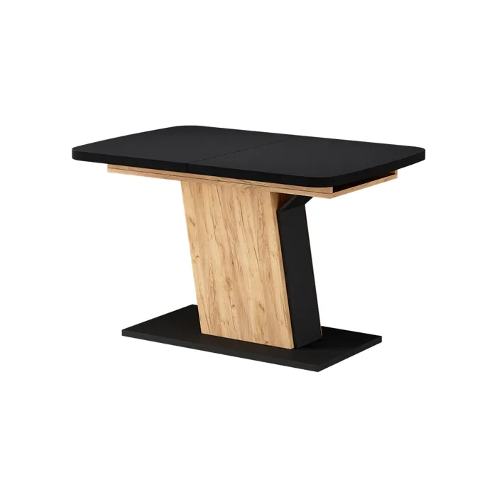 Vicco Table de salle à manger Noir/Chêne de force doré 120-160 x 80 cm extensible