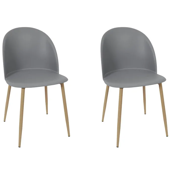 Maddy - Lot De 2 Chaises Scandinaves Grises