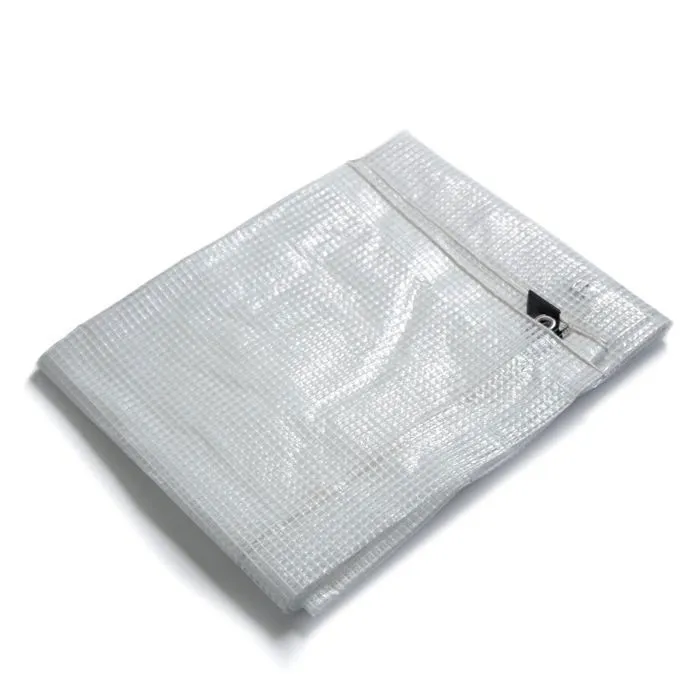 Bâche De Protection Imperméable Leno 140 G/m² Blanc / Transparent 6 X 1,5 M