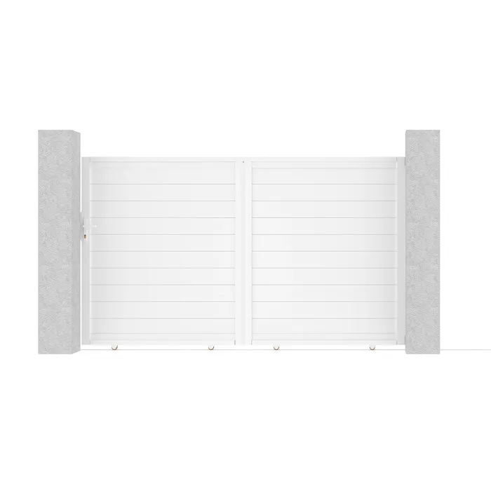 Portail coulissant 3m EIGER H.180cm + Portillon 1m EIGER H.180cm aluminium blanc
