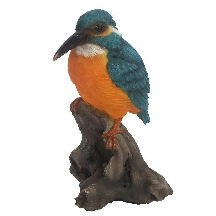 Statuette De Martin Pêcheur - L 6,7 X P 9,1 X H 13,8 Cm - Polyrésine