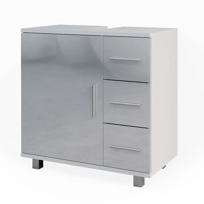 Vicco Meuble sous vasque simple Blanc Haute brillance 60x60.8cm