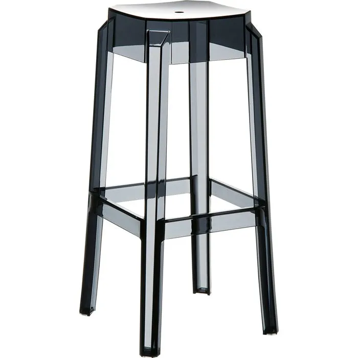 Tabouret De Bar X1 Intérieur Ou Exterieur Design Moderne Plastique Couleur Noir Transparent 10_0004873